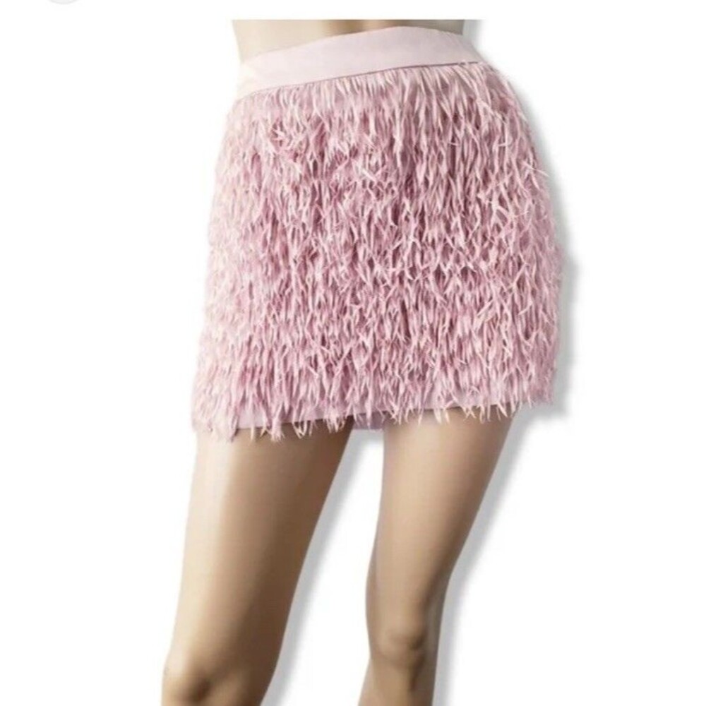 Express NWT $70 Pale Pink Fringe Mini Skirt Size 4 Small Women’s